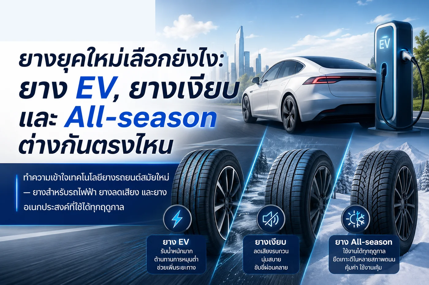 ยางยุคใหม่เลือกยังไง: ยาง EV, ยางเงียบ และ All-season ต่างกันตรงไหน